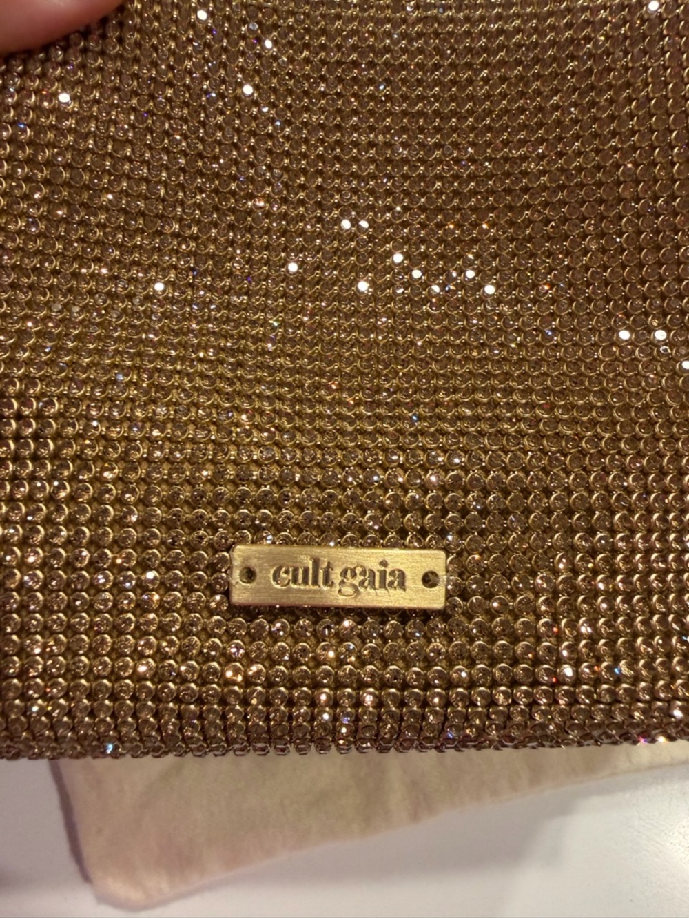 Cult Gaia Crystal Mesh Top-Handle Evening Bag - Picture 4 of 7